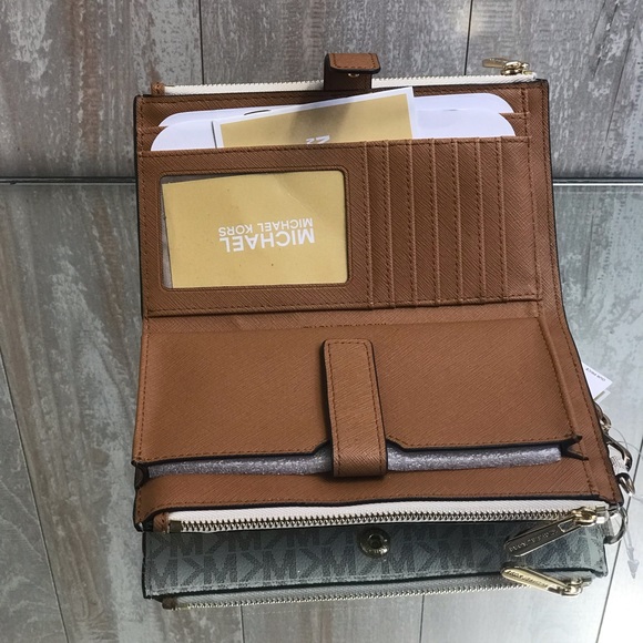 Michael Kors Doublezip Wristlet Wallet Vanilla W - Picture 3 of 4